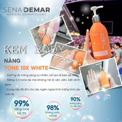 Kem body Senademar 10X white body lotion 300g hạn 2027 dưỡng trắng cấp ẩm phục hồi chuyên sâu cho da