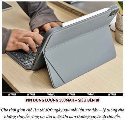 Case bao da bàn phím bluetooth V5.3 tích hợp trackpad / touchpad hiệu WIWU WM005 cho iPad Pro 11 13 inch M4 Pro 11 2020/21/22 Air 4/5/6/7 Gen 7 8 9 10.2 inch 10.5 inch - Bàn phím từ tính nam châm tháo rời, tích hợp giá đỡ - Hàng nhập khẩu
