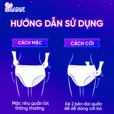 Combo 60 gói Băng Vệ Sinh Quần Peppy Shana Ngày Đêm Siêu Thấm, Freesize, Chống Tràn Tối Đa, Tiết Kiệm (120 miếng)