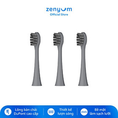Bộ 3 Đầu Thay Thế Cho Bàn Chải Điện Zenyum Sonic - Màu Xám