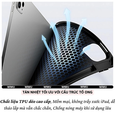 Case bao da bàn phím bluetooth bảo vệ 360 độ hiệu WIWU Protective Keyboard cho iPad Pro 11 13 inch M4 Pro 11 2020/21/22 Air 4/5/6/7 Gen 7 8 9 10.2 inch 10.5 inch Gen 10 10.9 inch - Bàn phím từ tính nam châm tháo rời, tích hợp giá đỡ - Hàng nhập khẩu