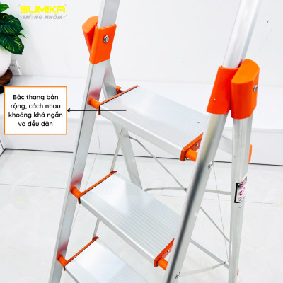 Thang nhôm ghế gia đình 5 bậc SUMIKA SK305 - Chiều cao 1.68m, tải trọng 150kg
