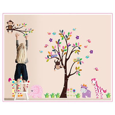 Decal Dán Tường Vui Cùng Khỉ Con DF5099 (Size lớn)