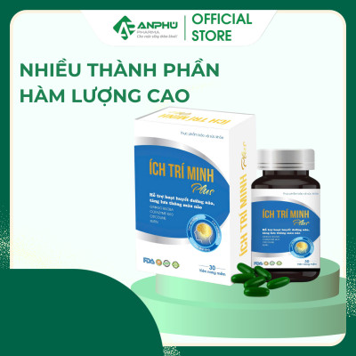 TPCN Ích Trí Minh Plus - Hỗ trợ hoạt huyết dưỡng não, tăng lưu thông máu não, Bổ não, Tăng cường trí nhớ dùng khi RL Tiền Đình, Đau Đầu, Mất Ngủ