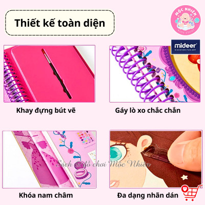 Đồ chơi Sổ Tay Trang Điểm và Tô Màu Nước Công Chúa - Mideer Makeup Manual - Dành cho bé từ 5 tuổi