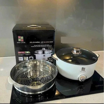 Nồi Lẩu 2 Ngăn và lẩu kèm hấp, nồi bí ngô Misu Loui Nấu Lẩu Chua Cay Tiện Lợi
