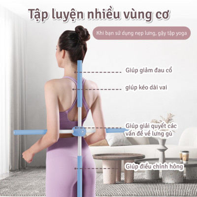 BG Gậy Tập Lưng, Vai, Chống Gù, Uốn Thẳng Lưng,  6015 Gậy Tập Yoga Gậy Chống Gù Lưng Tập Yoga Bằng Thép Không Gỉ, Gậy Tập Yoga Chống Gù Lưng, Mở Vai, Gậy Tập Thể Dục Điều Chỉnh Vai Lưng, Định Hình Lưng Vai ( hàng nhập khẩu)