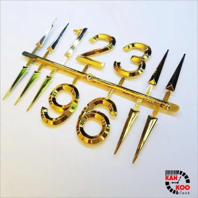 Bộ Số Xi Vàng Gắn Đồng Hồ Treo Tường – Sáng Bóng, Sang Trọng, Dễ Lắp Đặt