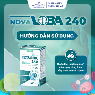 Viên uống Novaloba 240 hỗ trợ hoạt huyết, tăng cường tuần hoàn não (60 viên) - Nutramed