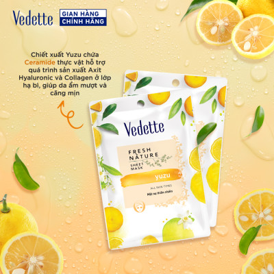 Combo 10 Mặt nạ thiên nhiên Vedette Yuzu 22ml