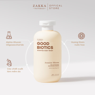 [Jasmine Bloom ] Sữa tắm lợi khuẩn hương nước hoa Good Biotics Scented Body Wash Zakka Naturals 300ml