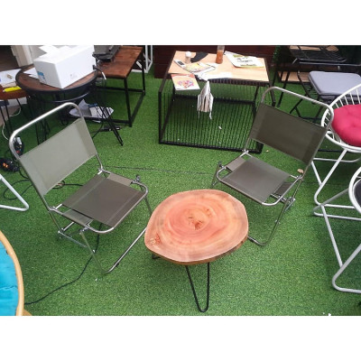 Ghế xếp khung sắt vải dù, ghế gấp ngồi câu cá, cafe, trà chanh tiện lợi