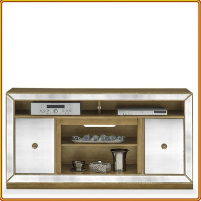 Kệ Tivi kết hợp kính đính đồng Juno Sofa màu trắng gương 163 x 51 x 86 cm