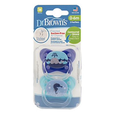 [ PV12001 - Xanh ] Set 2 ty ngậm Prevent chỉnh nha, chống vẩu Dr.Brown