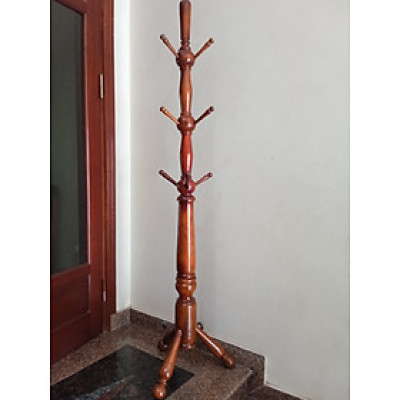 Cây treo quần áo N H home thân to chân thẳng màu nâu đậm 