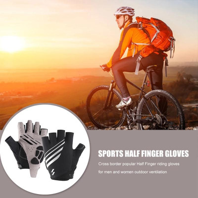 Găng tay xe đạp hở nửa ngón thoáng khí thấm hút mồ hôi chống trơn trượt Cycling Thích Hợp Cho Thể Dục Ngoài Trời, Chạy Bộ, Lái Xe, Đi Bộ Đường Dài MAI LEE