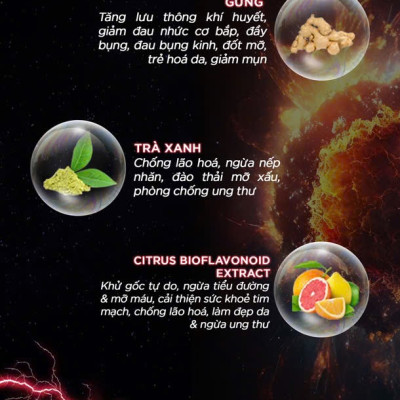 DMAXX thức uống bổ sung vitamin năng lượng không đường DAMODE 60 gói màu đỏ mỗi gói 2,2gr