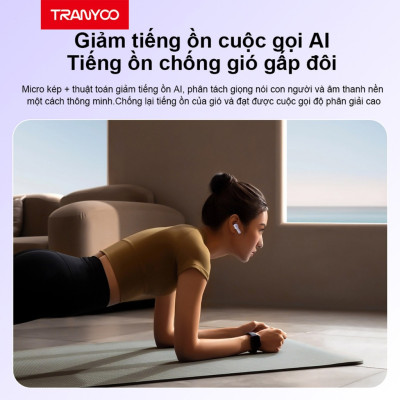 Tai nghe Bluetooth 5.3 TRANYOO T-M26, khử tiếng ồn thông minh, thiết kế đẹp, sang trọng, pin trâu - Hàng chính hãng
