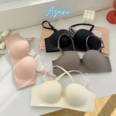 Áo Lót Nữ Không Gọng Su Đúc Đệm Vừa Cao Cấp Azun A2124, Áo ngực chống tụt mặc nhiều kiểu siêu đẩy