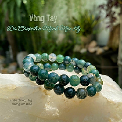 Vòng Tay Đá Chalcedony (Canxedon xanh) Hợp Mệnh Mộc, Hỏa 8mm, 10mm, 12mm, 14mm Tăng Cường Tài Lộc