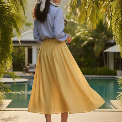 Áo Sơ Mi Lụa Thanh Lâm, Áo Sơ Mi Dài Tay Phong Cách Công Sở Thời trang thiết kế Hity Top173