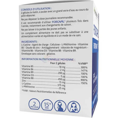 Viên uống Arkopharma Forcapil Fortifiant hỗ trợ tóc, móng chắc khỏe (60 viên) - Hàng chính hãng