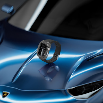 Ốp Case tích hợp dây đeo Lamborghini Style cho Apple Watch Series 10 & Apple Watch Series 11 Size 42mm / 46mm - Hàng Chính Hãng