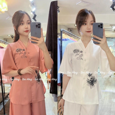 Đồ Lam Đi Chùa Mẫu Hoa Cúc