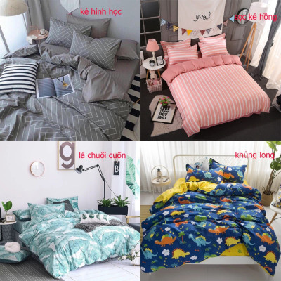 Set Vỏ Chăn Ga Gối Cotton Poly Nhập Khẩu gồm ( 1 ga + 2 vỏ gối đầu+ 1 vỏ chăn ). Shop gửi màu ngẫu nhiên