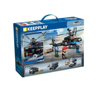 QMAN - 11024 Bộ đồ chơi xếp hình mô hình xe trực thăng