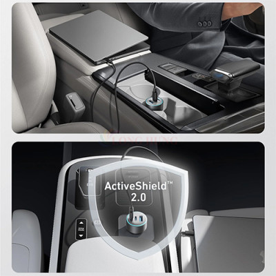 Cốc sạc xe hơi Anker Powerful 1USB 2Type-C 67W PD/QC3.0 A2731 - Hàng chính hãng