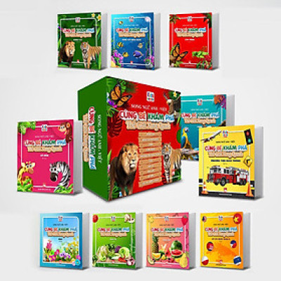 Sách Bộ Hộp Song Ngữ Cùng Bé Khám Phá Thế Giới Xung Quanh - Bộ 10 Cuốn (Trọn Bộ)
