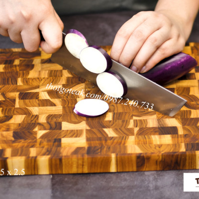 Thớt Gỗ Teak Cao Cấp - Cắt Thái, Trang Trí - 35x25x2,5cm - DC02 | HTX DAO PHÚC SEN