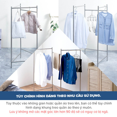 Giá Phơi Quần Áo Bằng Thép Không Gỉ PSI-02 TENMA, Dễ Dàng Tháo Lắp, Gấp Gọn Và Điều Chỉnh