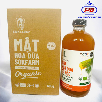 Mật hoa dừa cô đặc hữu cơ Sokfarm 250g - 1,4kg - chuẩn organic, thay thế mật ong, thơm ngon ngọt thanh