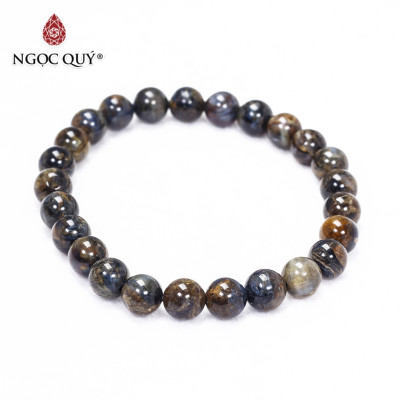 Vòng tay trơn đá giông bão mệnh thủy, mộc - Ngọc Qúy Gemstones