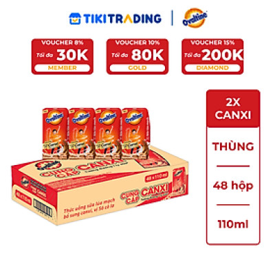 Thùng 48 hộp thức uống lúa mạch hương vị socola Ovaltine 110ml