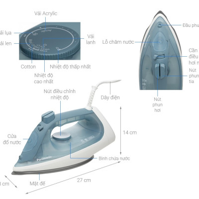Bàn ủi hơi nước Panasonic NI-S430GRA - Hàng Chính Hãng