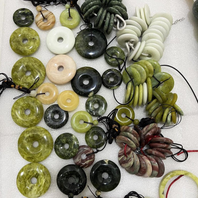 Vòng cổ đồng điếu ngọc thật có dây đeo size nhiều size nhiều màu ngọc thật của Việt Nam