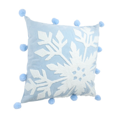 Gối Tựa Polyester BLUEY-SNOWFLAKE Màu Xanh Dương W45xD45xH10 Cm|Index Living Mall|Nội Thất Thái Lan