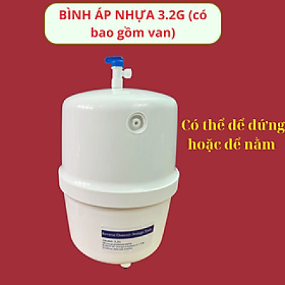 Bình áp nhựa 8 lít (3.2G) dùng cho máy lọc nước RO các loại- kèm van bình áp/ Hàng chính hãng