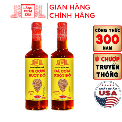 [KF] Thùng 6 chai Nước mắm nhỉ cá cơm ruột đỏ Làng Chài Xưa 500ml cá cơm vàng ngon vùng nước trồi 300 năm truyền thống chai thủy tinh