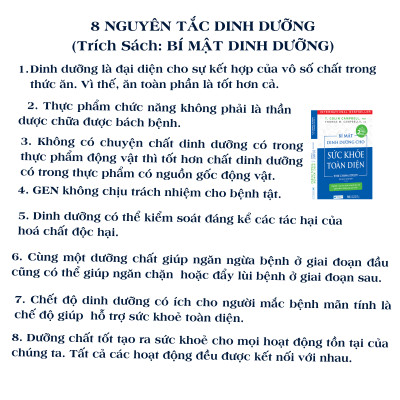 Combo 3 cuốn sách: Bí mật dinh dưỡng + Liệu trình dinh dưỡng + Ăn lành sống mạnh