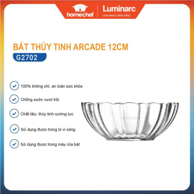 Bộ 6 bát (chén) thủy tinh Luminarc Arcade 12cm G2702*6 | Hàng chính hãng