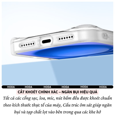 Ốp lưng kính cường lực chống sốc 2m viền TPU Hoda Crystal Pro trong suốt clear cho IPhone 17 Air 17 Pro Max 17 Pro 16 Pro Max 16 Pro - Hàng nhập khẩu