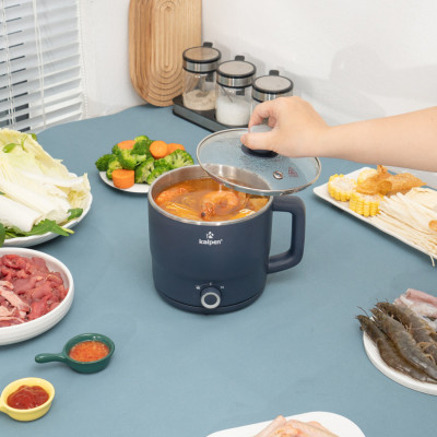 Ca lẩu điện mini Inox 304 đa năng Kalpen dung tích 1.8L kèm xửng hấp - Hàng chính hãng