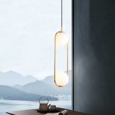 Đèn thả ZATEM chao thủy tinh địa cầu, khung mạ vàng hình Elip 2 đầu độc đáo - kèm bóng LED chuyên dụng (83).