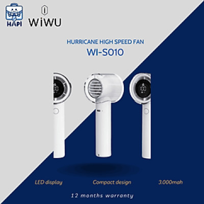 Quạt cầm tay hàng chính hãng WiWU Hurricane High Speed Fan Wi-FS010: 5 tốc độ gió, cực mát, thời lượng sử dụng lâu dài