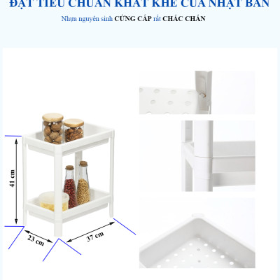 Kệ nhà tắm 5 tầng đa năng cao cấp INOCHI xuất nhật kích thước 37*23*130cm nhựa nguyên sinh cao cấp màu trắng hiện đại