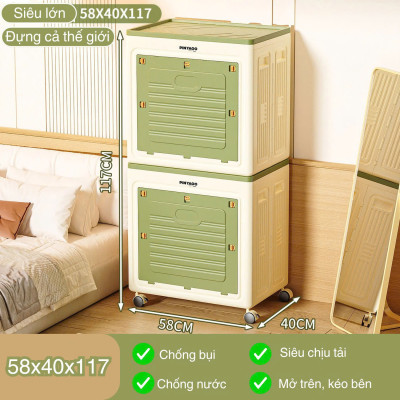 Hộp Đựng Đồ Đa Năng Gấp Gọn Cao Cấp Nhập Khẩu Vando, Thùng Đựng Quần Áo Có Nắp Đậy Thông Minh